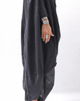 【RUNDHOLZ】 2WAY HOLE ASYMMETRY DRAPE LONG TOP DRESS 252 0937_BLACK