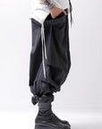 【Andrea Ya'aqov】 UNISEX 2WAY SHOULDER SALOPETTE PARACHUTE PANTS PAK71_BLACK