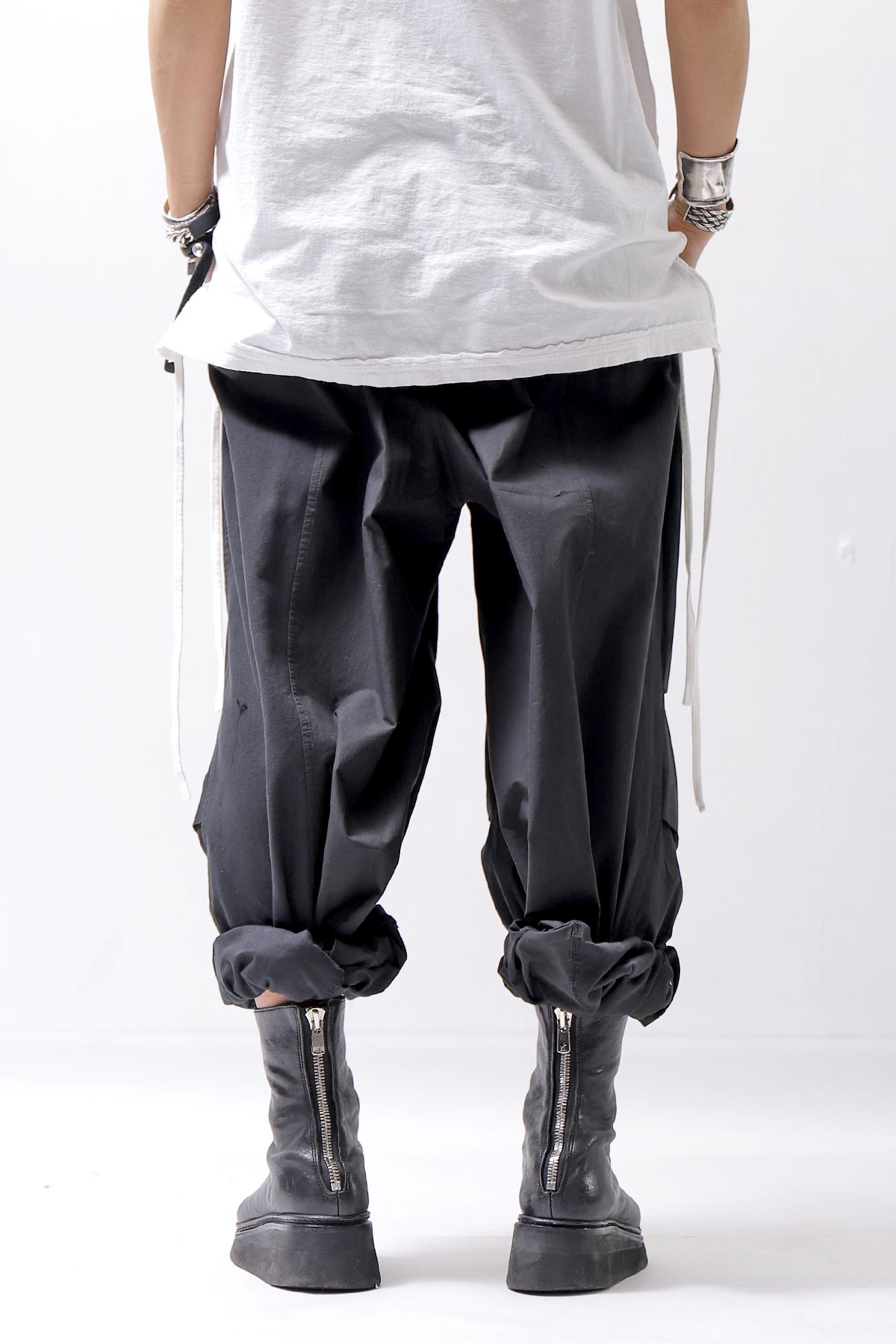 【Andrea Ya'aqov】 UNISEX 2WAY SHOULDER SALOPETTE PARACHUTE PANTS PAK71_BLACK