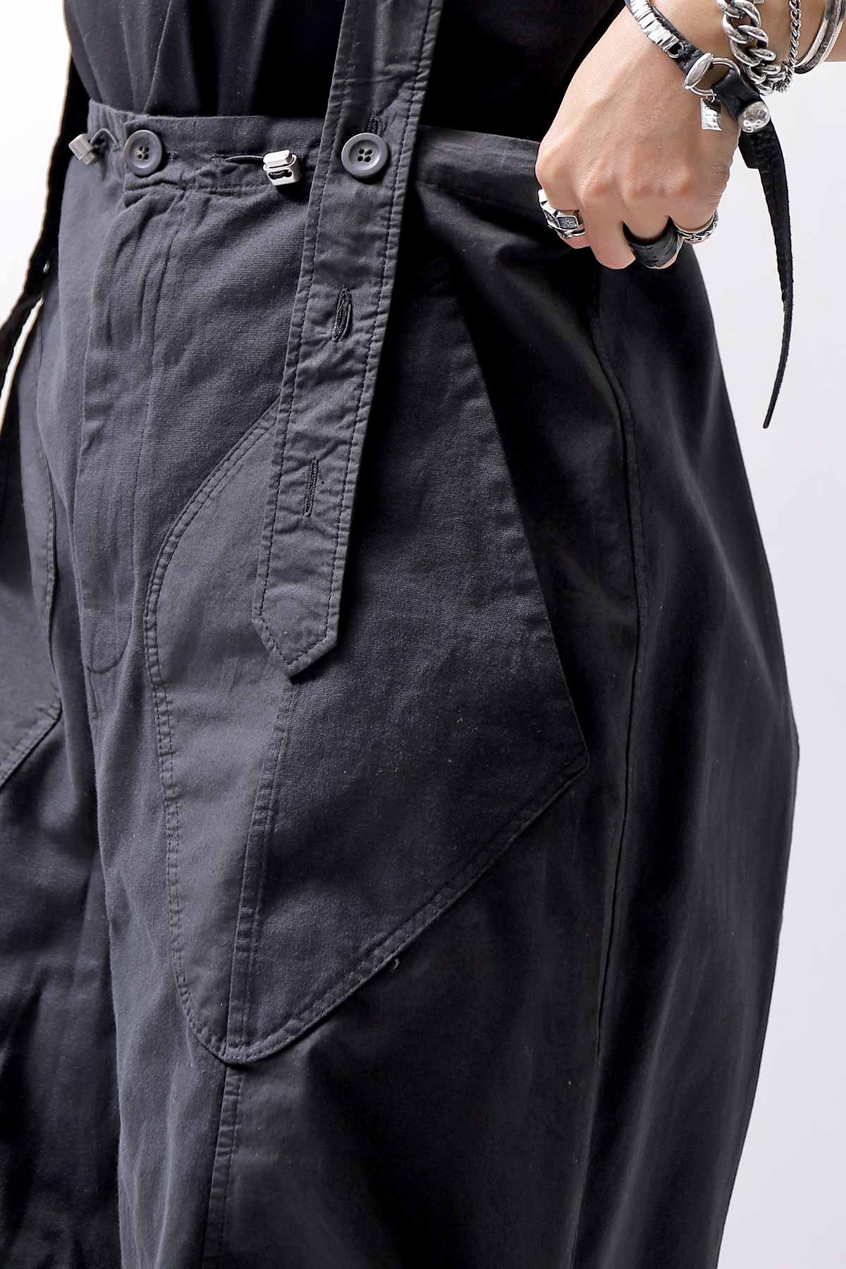 【Andrea Ya'aqov】 UNISEX 2WAY SHOULDER SALOPETTE PARACHUTE PANTS PAK71_BLACK