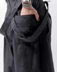 【Andrea Ya'aqov】 UNISEX 2WAY SHOULDER SALOPETTE PARACHUTE PANTS PAK71_BLACK