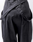 【Andrea Ya'aqov】 UNISEX 2WAY SHOULDER SALOPETTE PARACHUTE PANTS PAK71_BLACK