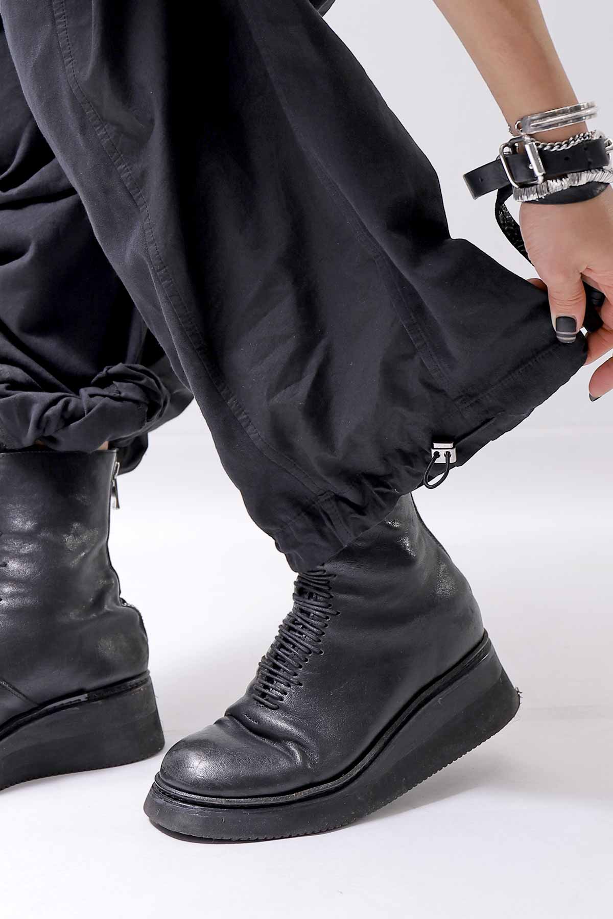 【Andrea Ya'aqov】 UNISEX 2WAY SHOULDER SALOPETTE PARACHUTE PANTS PAK71_BLACK