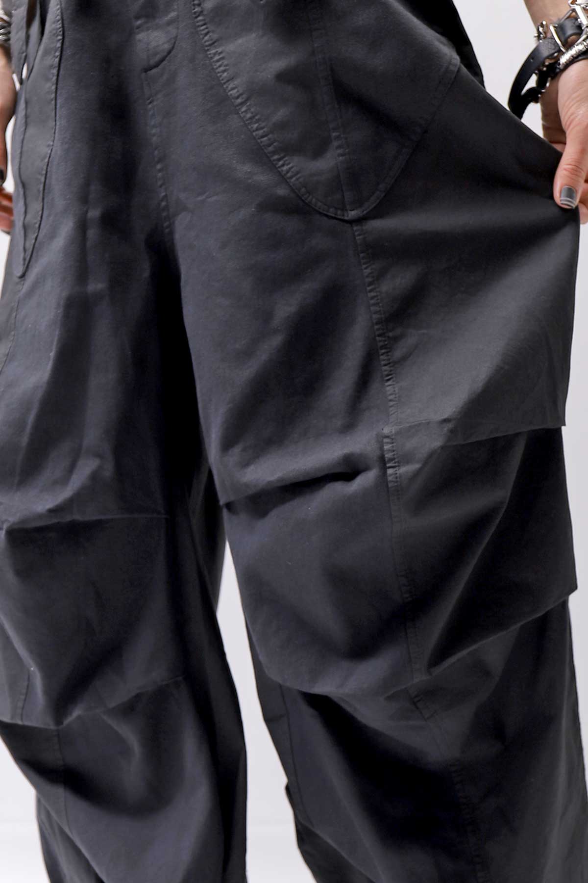 【Andrea Ya'aqov】 UNISEX 2WAY SHOULDER SALOPETTE PARACHUTE PANTS PAK71_BLACK