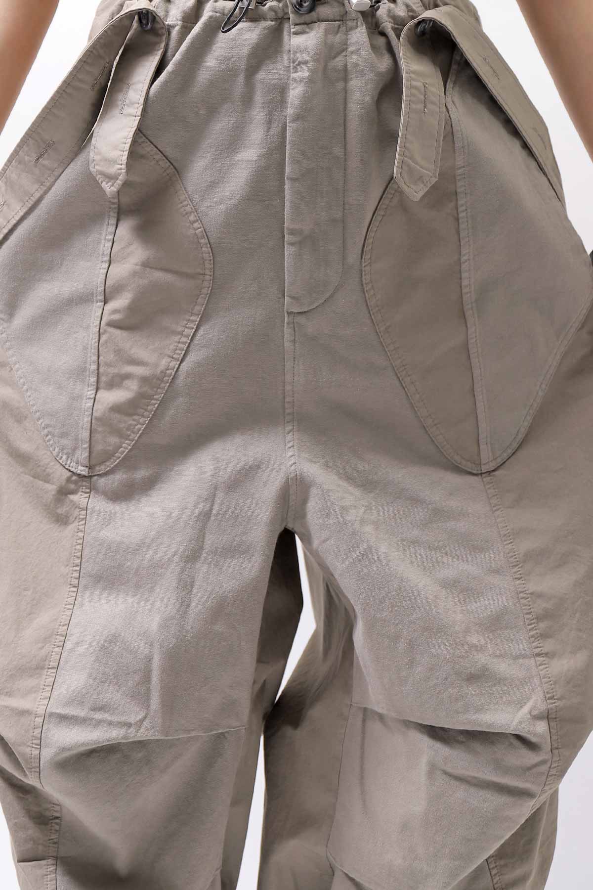 【Andrea Ya'aqov】 UNISEX 2WAY SHOULDER SALOPETTE PARACHUTE PANTS PAK71_OLIVE BEIGE
