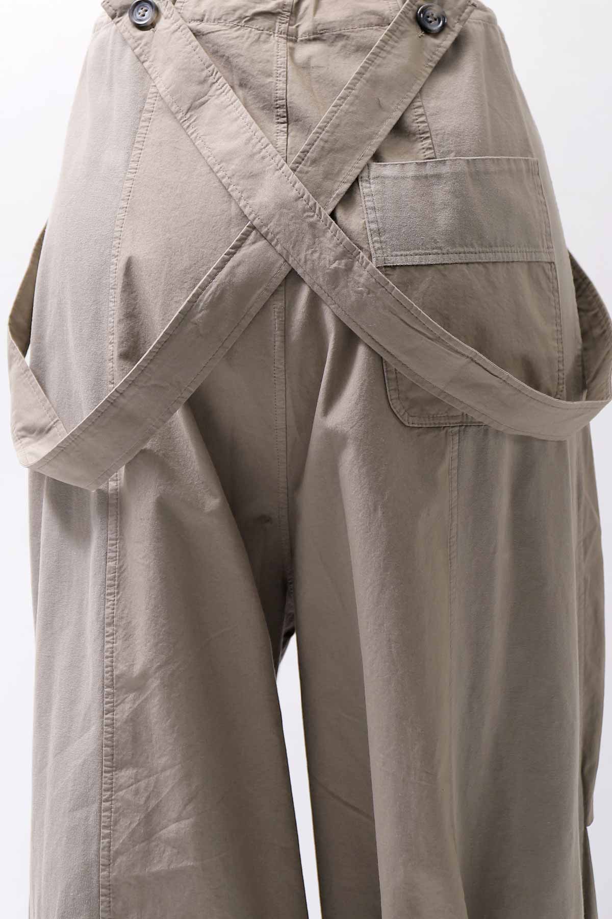 【Andrea Ya'aqov】 UNISEX 2WAY SHOULDER SALOPETTE PARACHUTE PANTS PAK71_OLIVE BEIGE