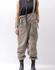 【Andrea Ya'aqov】 UNISEX 2WAY SHOULDER SALOPETTE PARACHUTE PANTS PAK71_OLIVE BEIGE