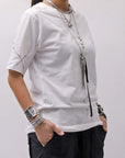 【thom/krom】 UNISEX REGULAR FIT COTTON TEE MTS924_OFF WHITE