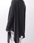 【NOSTRASANTISSIMA】 ASYMMETRY VISCOSE&SILK LIGHT SWEATER TOP M122_BLACK