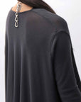 【NOSTRASANTISSIMA】 ASYMMETRY VISCOSE&SILK LIGHT SWEATER TOP M122_BLACK