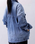 【bajra】 UNISEX OVERSIZED STRETCH DENIM JACKET 143QJ01_BLUE WASH