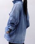 【bajra】 UNISEX OVERSIZED STRETCH DENIM JACKET 143QJ01_BLUE WASH