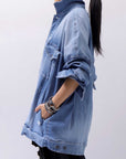 【bajra】 UNISEX OVERSIZED STRETCH DENIM JACKET 143QJ01_BLUE WASH