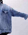 【bajra】 UNISEX OVERSIZED STRETCH DENIM JACKET 143QJ01_BLUE WASH