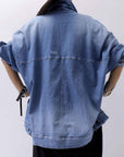 【bajra】 UNISEX OVERSIZED STRETCH DENIM JACKET 143QJ01_BLUE WASH