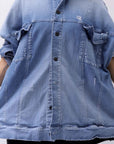 【bajra】 UNISEX OVERSIZED STRETCH DENIM JACKET 143QJ01_BLUE WASH