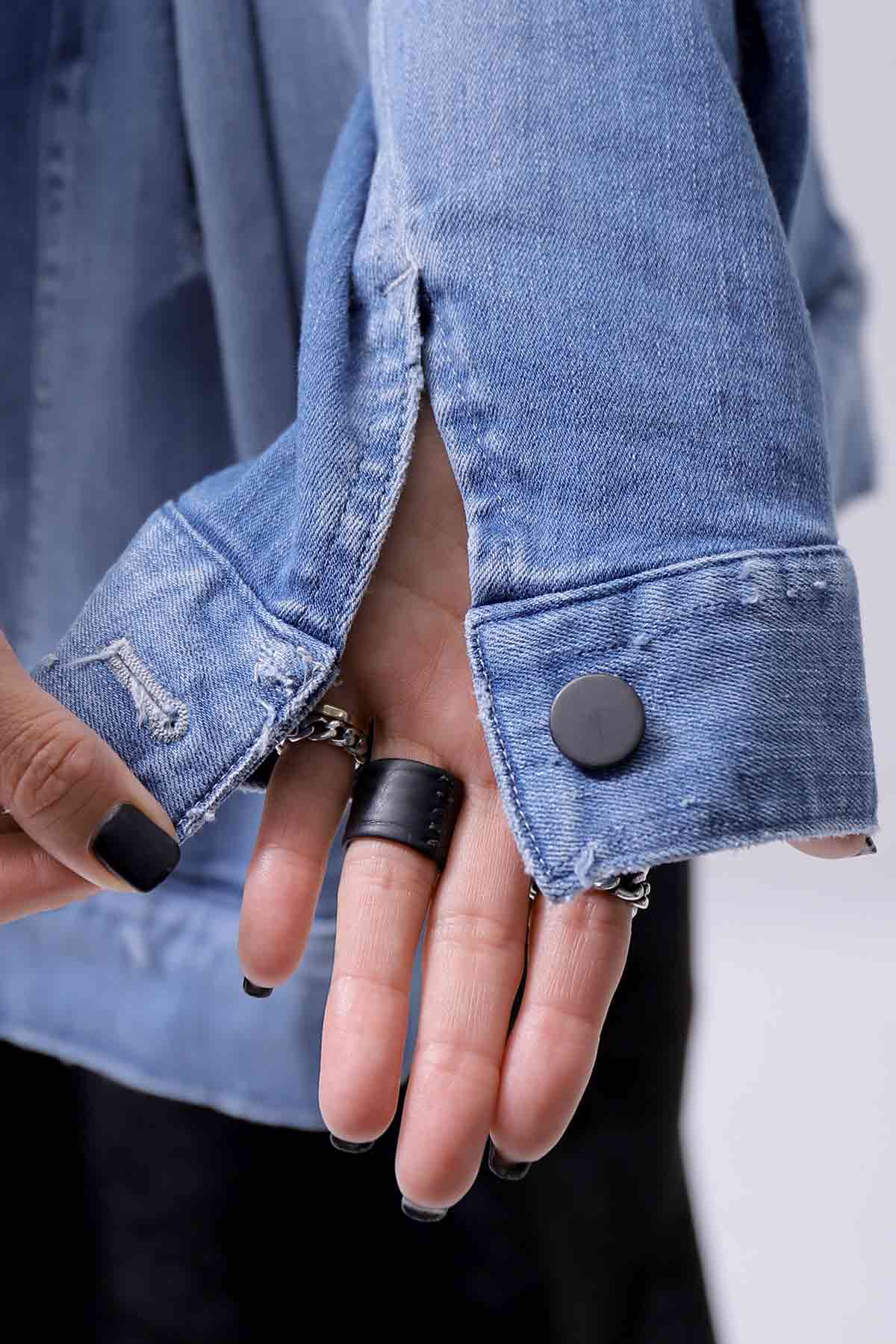 【bajra】 UNISEX OVERSIZED STRETCH DENIM JACKET 143QJ01_BLUE WASH