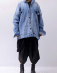 【bajra】 UNISEX OVERSIZED STRETCH DENIM JACKET 143QJ01_BLUE WASH