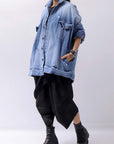 【bajra】 UNISEX OVERSIZED STRETCH DENIM JACKET 143QJ01_BLUE WASH