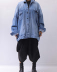 【bajra】 UNISEX OVERSIZED STRETCH DENIM JACKET 143QJ01_BLUE WASH