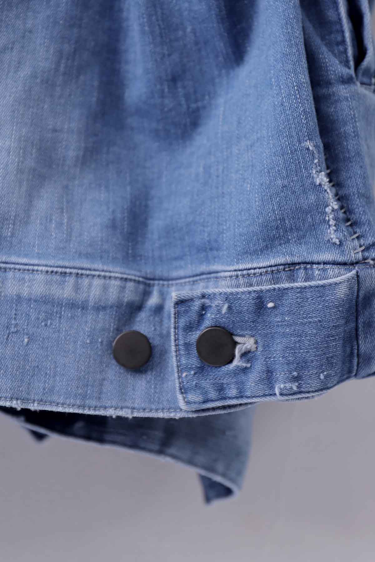 【bajra】 UNISEX OVERSIZED STRETCH DENIM JACKET 143QJ01_BLUE WASH