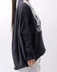 【bajra】 UNISEX BACK DRAPE& PRINTED LIGHT SWEAT TOP 159QK04_BLACK PRINTED