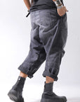 【bajra】 UNISEX SARROUEL SUPER STRETCH COTTON DENIM PANTS 159QP03_USED BLACK WASH