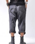 【bajra】 UNISEX SARROUEL SUPER STRETCH COTTON DENIM PANTS 159QP03_USED BLACK WASH