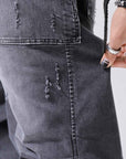 【bajra】 UNISEX SARROUEL SUPER STRETCH COTTON DENIM PANTS 159QP03_USED BLACK WASH