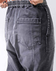 【bajra】 UNISEX SARROUEL SUPER STRETCH COTTON DENIM PANTS 159QP03_USED BLACK WASH