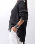 【RUNDHOLZ】 OVERSIZED GRUNGE SILK KNIT_BLACK