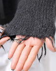 【RUNDHOLZ】 OVERSIZED GRUNGE SILK KNIT_BLACK