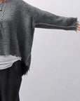 【RUNDHOLZ】 OVERSIZED GRUNGE SILK KNIT_SEAWEED