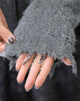 【RUNDHOLZ】 OVERSIZED GRUNGE SILK KNIT_SEAWEED