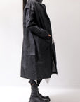 【studio b3】 UNISEX OVERSIZED LONG CARDIGAN SHIRT CB1298_GRAPHITE BLACK