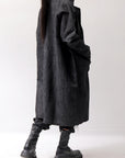 【studio b3】 UNISEX OVERSIZED LONG CARDIGAN SHIRT CB1298_GRAPHITE BLACK