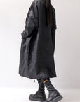 【studio b3】 UNISEX OVERSIZED LONG CARDIGAN SHIRT CB1298_GRAPHITE BLACK