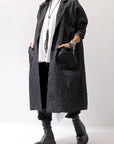 【studio b3】 UNISEX OVERSIZED LONG CARDIGAN SHIRT CB1298_GRAPHITE BLACK