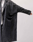 【studio b3】 UNISEX OVERSIZED LONG CARDIGAN SHIRT CB1298_GRAPHITE BLACK