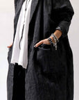 【studio b3】 UNISEX OVERSIZED LONG CARDIGAN SHIRT CB1298_GRAPHITE BLACK