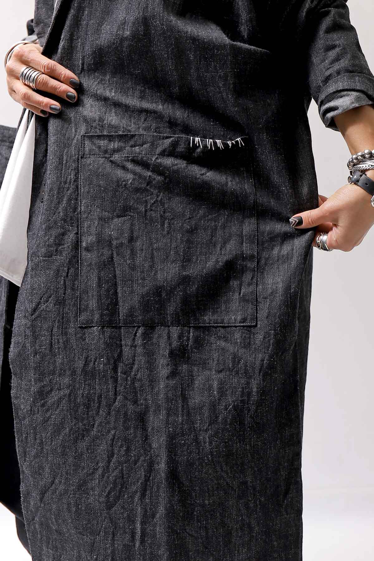 【studio b3】 UNISEX OVERSIZED LONG CARDIGAN SHIRT CB1298_GRAPHITE BLACK