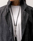 【studio b3】 UNISEX OVERSIZED LONG CARDIGAN SHIRT CB1298_GRAPHITE BLACK