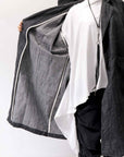 【studio b3】 UNISEX OVERSIZED LONG CARDIGAN SHIRT CB1298_GRAPHITE BLACK