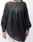 【RUNDHOLZ】 UNISEX OVER SIZED PAPER COTTON TOP _BLACK
