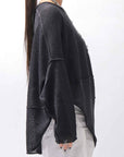 【RUNDHOLZ】 UNISEX OVER SIZED PAPER COTTON TOP _BLACK