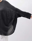 【RUNDHOLZ】 UNISEX OVER SIZED PAPER COTTON TOP _BLACK