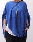 【RUNDHOLZ】 UNISEX OVER SIZED PAPER COTTON TOP _ELECTRIC CLOUD