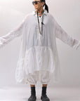 【RUNDHOLZ】 COTTON CHIFFON SHIRT DRESS _SEAFOAM FOG