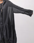 【RUNDHOLZ】 COTTON CHIFFON SHIRT DRESS _BLACK GLOSS