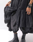 【RUNDHOLZ】 COTTON CHIFFON SHIRT DRESS _BLACK GLOSS